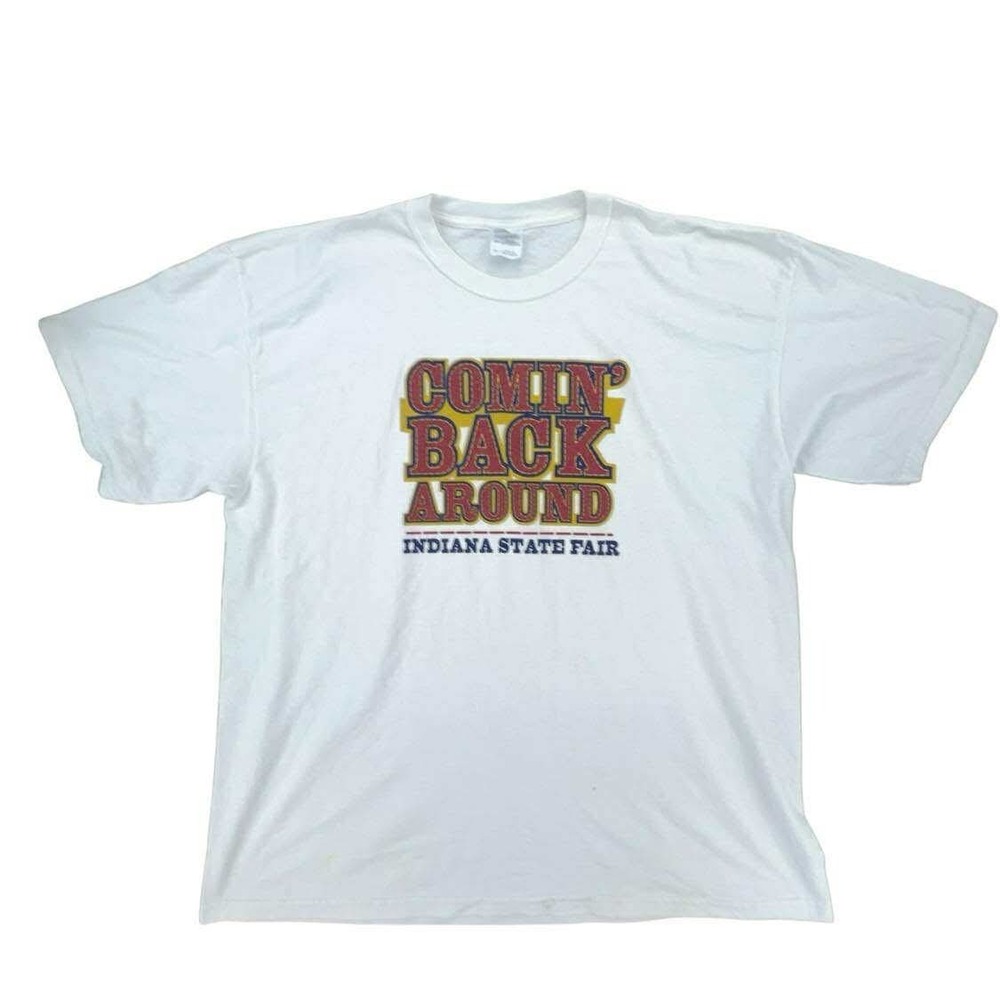 Indiana State Fair T Shirt Comin Back Around White Graphic Tee XL